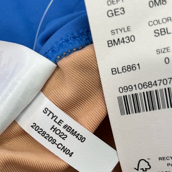 J. Crew Blue Scrunchie Strap One-Piece Swimsuit - Size 0 NWT - Picture 10 of 12